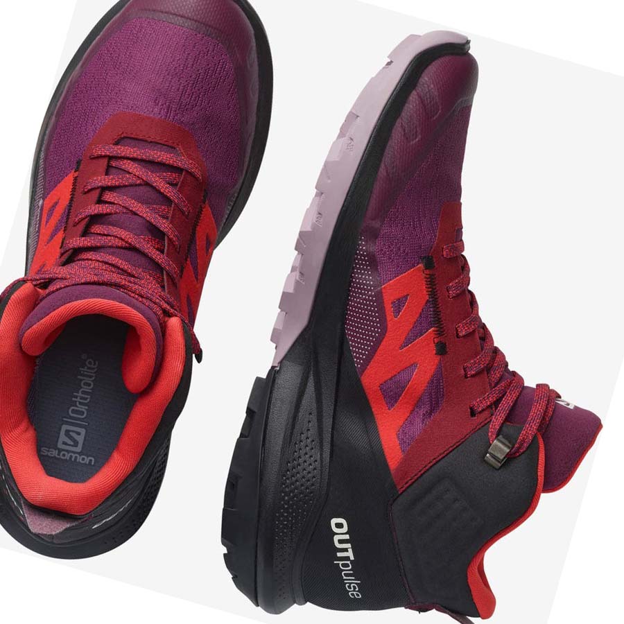 Salomon WoOUTPULSE MID GORE-TEX Kadın Yürüyüş Ayakkabısı Mor | TR 2785QMA